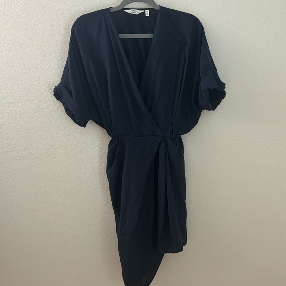 & Other Stories Navy Wrap-Style Short Dress
